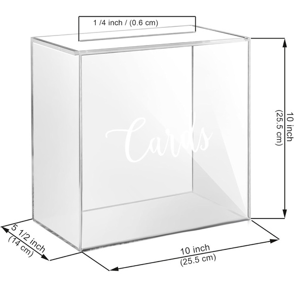 Clear Acrylic Card Collection Box - 'Cards' Script - Picture 2 of 3